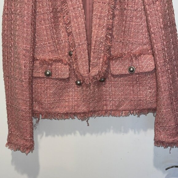 NWT Express Pink Tweed Blazer Jacket Size Small S Womens - Picture 4 of 10